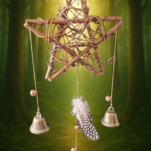 Suspension carillon " étoile des bois"