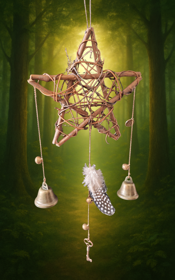 Suspension carillon " étoile des bois"