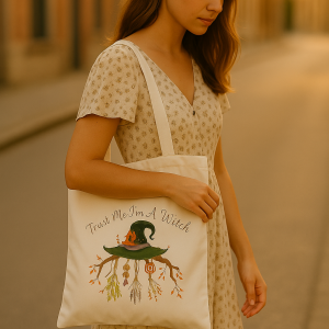 Totebag sorciere verte