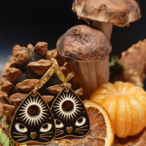 Boucles d'oreilles chat mystique