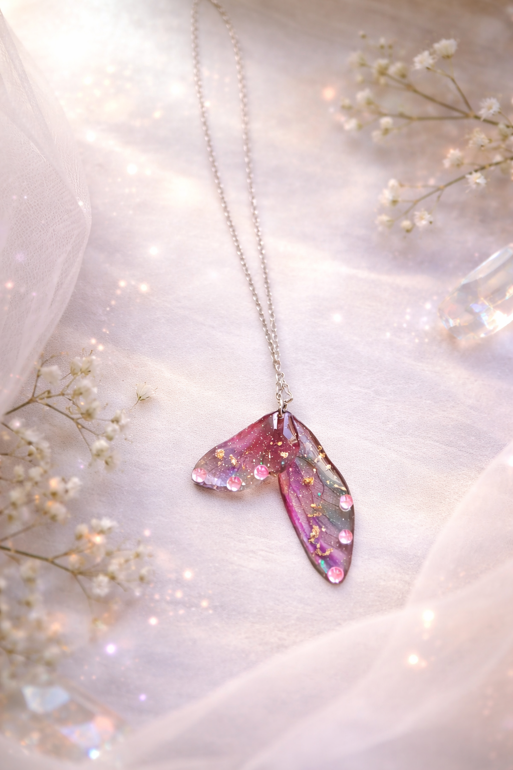 Collier ailes de rosée
