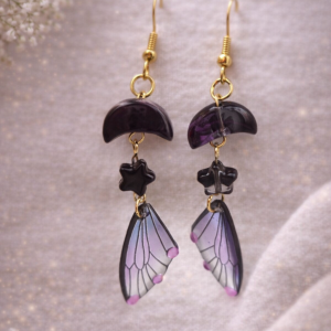 Boucles d'oreilles ailes de minuit