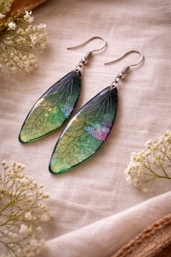Boucles d'oreilles ailes de brocéliande