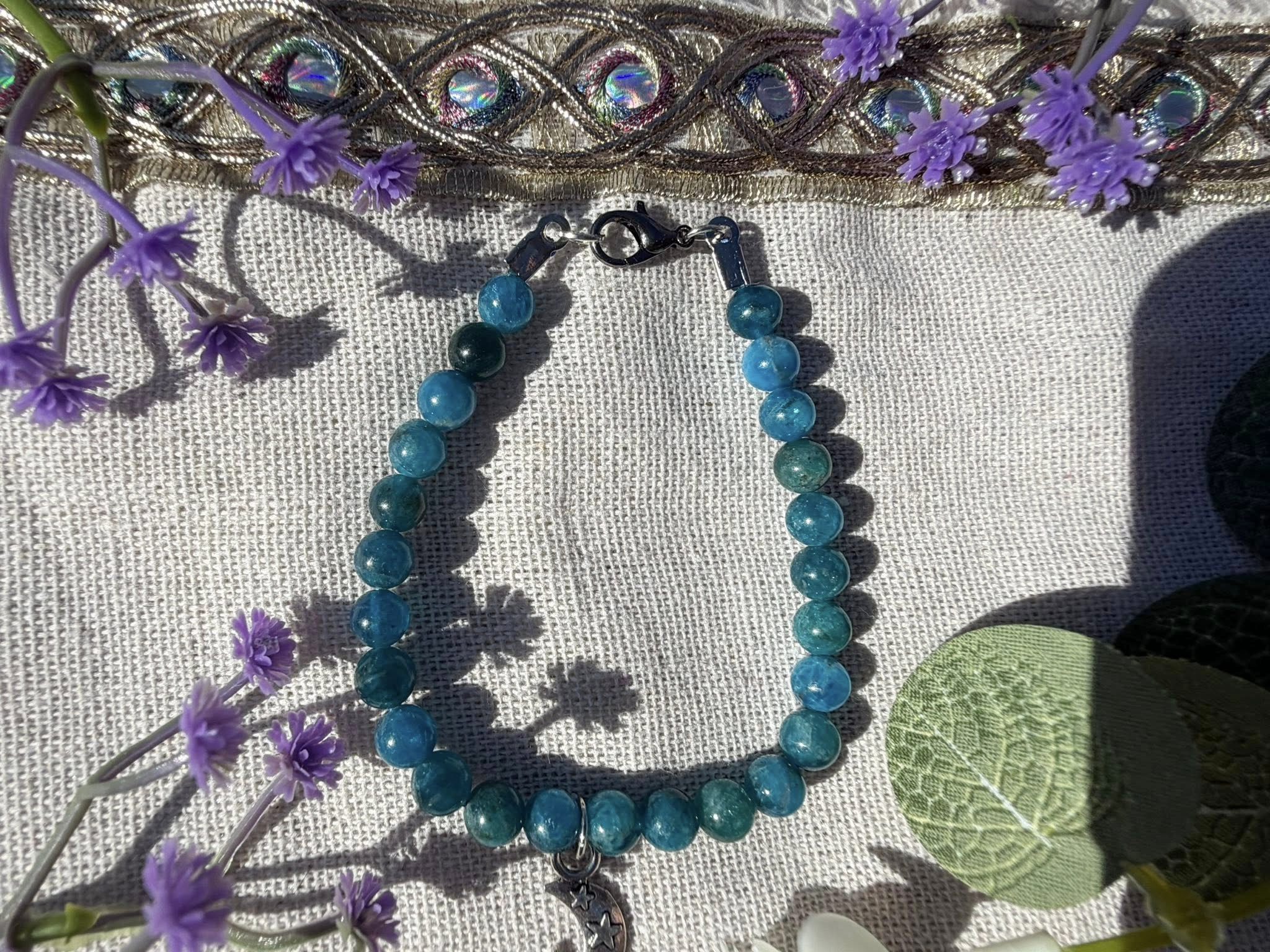 Bracelet apatite lune étoilée