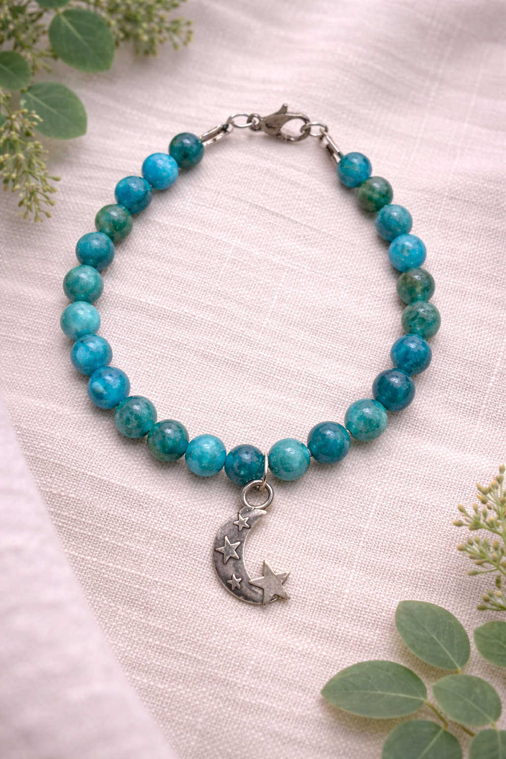 Bracelet apatite lune étoilée – Image 2
