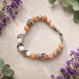 Bracelet en pierre de lune facettées