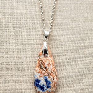 Collier "Horizon" – Sodalite Bleue & Orange