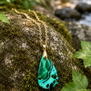 Collier en  azurite malachite