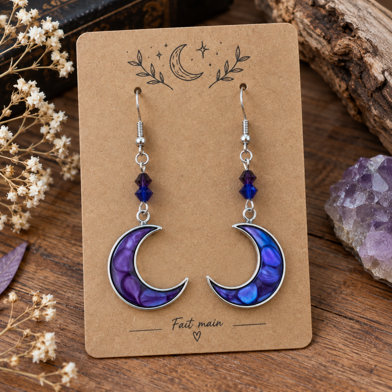 Boucles d'oreilles lunes