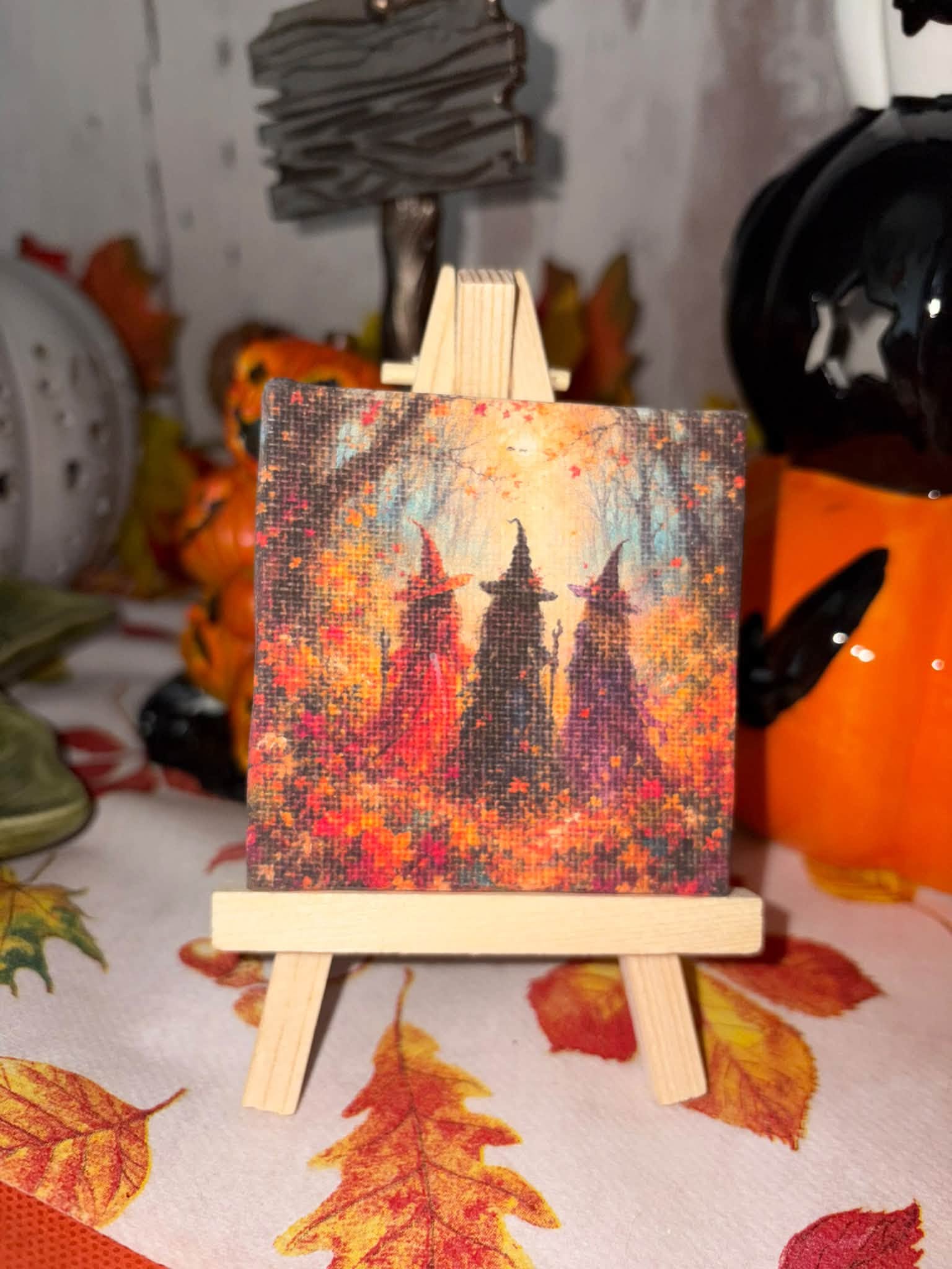 Mini toile sorcières d'automne